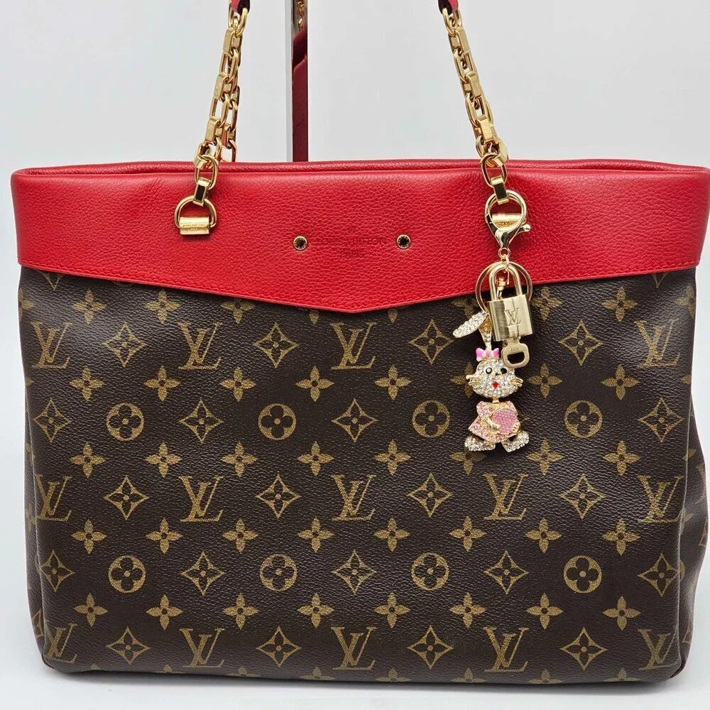 Louis Vuitton Gold Padlock Key 🔒 Authentic LV Charm + Unbranded Bunny Keychain